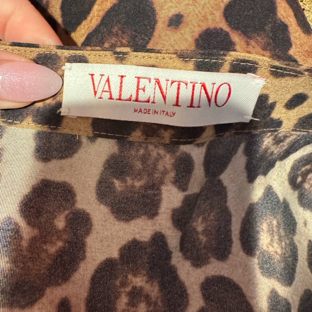 Valentino Tan and Black A-line Midi Skirt Cocktail - Picture 4 of 4